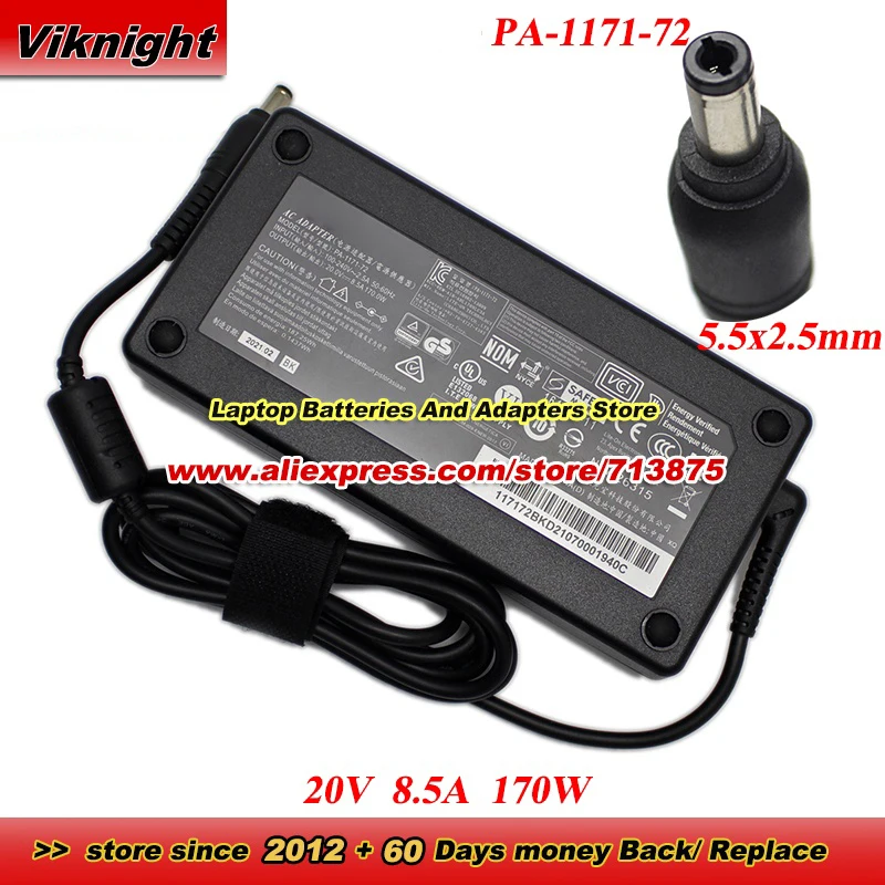 PA-1171-72 AC Adapter 20V 8.5A 170W Power Supply with 5.5x2.5mm Power Adapter Charger
PA-1171-72 AC Adapter 20V 8.5A 170W Power Supply with 5.5x2.5mm Power Adapter Charger