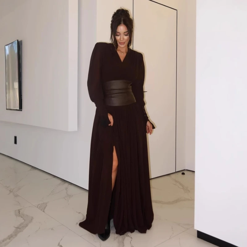 Elegant Loose Maxi Dress Women Long Sleeve Fashion V-neck Split Waist Seal Design Slim Fit Party Club Female Long Vestidos
Elegant Loose Maxi Dress Women Long Sleeve Fashion V-neck Split Waist Seal Design Slim Fit Party Club Female Long Vestidos