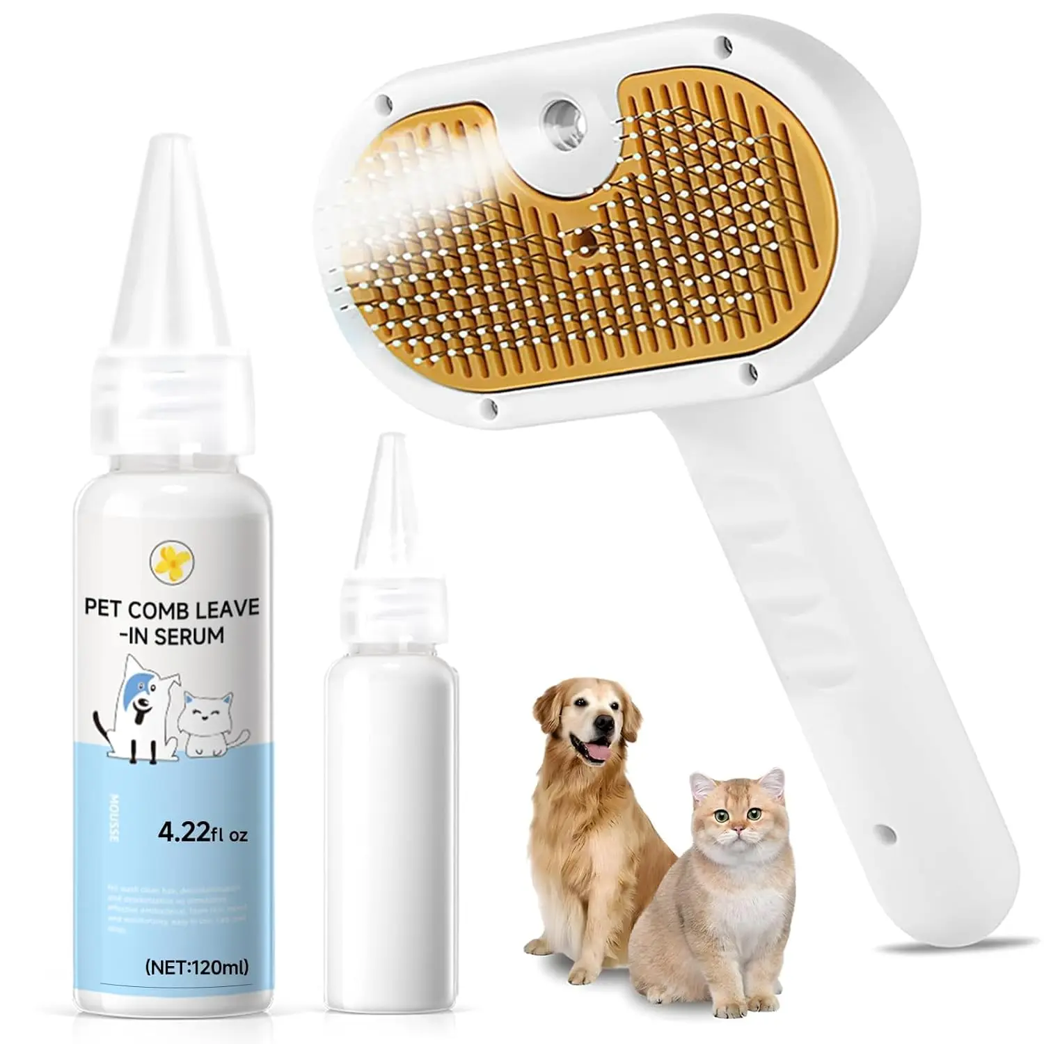 3-in-1 Pet Steam Brush: Shedding Comb & Grooming Tool for Dogs & Cats, Softens Fur, Reduces Static, Includes Waterless Shampoo
3-in-1 Pet Steam Brush: Shedding Comb & Grooming Tool for Dogs & Cats, Softens Fur, Reduces Static, Includes Waterless Shampoo