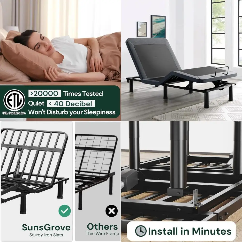 Регулируемая кровать SunsGrove Twin XL с беспроводным пультом, функцией нулевой гравитации, регулировкой наклона головы и ног, защитой от храпа, памятью на настройки, тихая
Регулируемая кровать SunsGrove Twin XL с беспроводным пультом, функцией нулевой гравитации, регулировкой наклона головы и ног, защитой от храпа, памятью на настройки, тихая