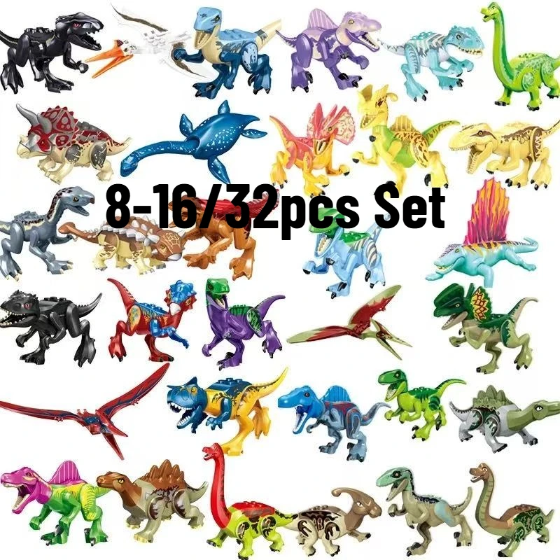 8/16/32pcs Set Cool Dinosaurs World Velociraptor Triceratops Indominus T-Rex Model Assemble Building Blocks Toys For Boy Gift
8/16/32pcs Set Cool Dinosaurs World Velociraptor Triceratops Indominus T-Rex Model Assemble Building Blocks Toys For Boy Gift