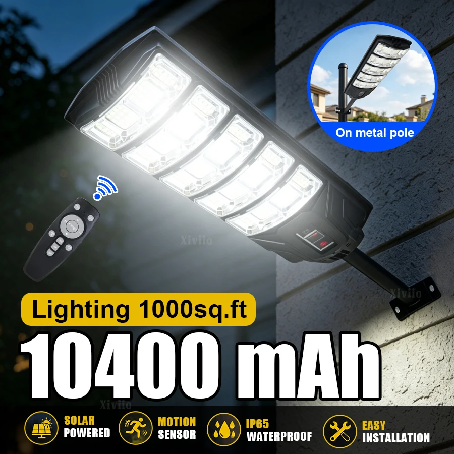 Newly Upgraded Solar Light Outdoor High Power 10400mAh LED Solar Lamp With Motion Sensor Remote Control Courtyard Street Lantern
Newly Upgraded Solar Light Outdoor High Power 10400mAh LED Solar Lamp With Motion Sensor Remote Control Courtyard Street Lantern