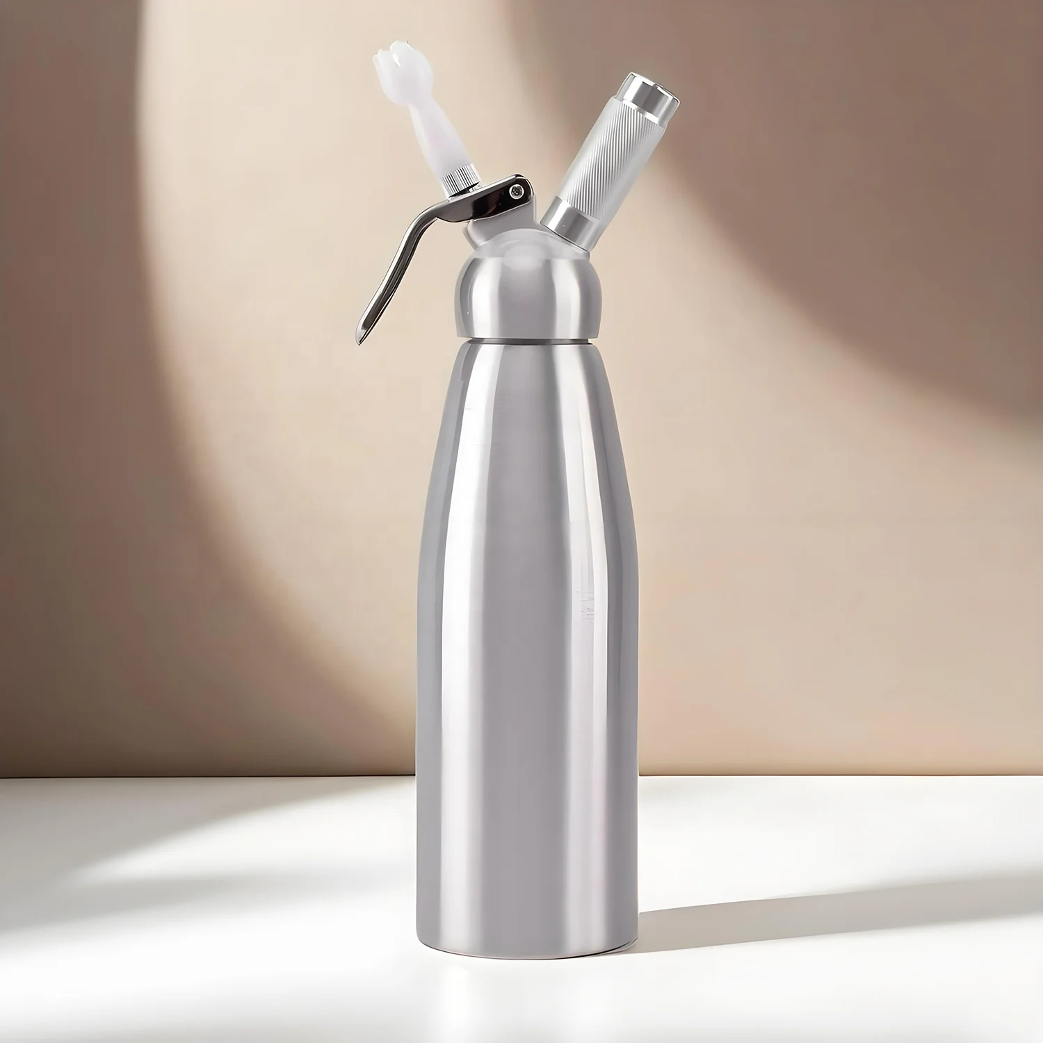 Professional Dessert Tools 1000ML Cafes and Coffee Shops All Aluminum Cream Whipper Whipped Cream Dispenser
Professional Dessert Tools 1000ML Cafes and Coffee Shops All Aluminum Cream Whipper Whipped Cream Dispenser