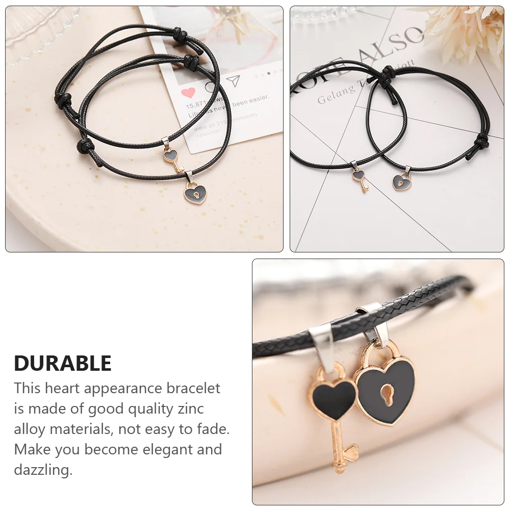 8Pcs Couples Bracelet Zinc Alloy Adjustable Heart Lock Alloy Black Girls Wrist Jewelry Girls Bracelet 
8Pcs Couples Bracelet Zinc Alloy Adjustable Heart Lock Alloy Black Girls Wrist Jewelry Girls Bracelet