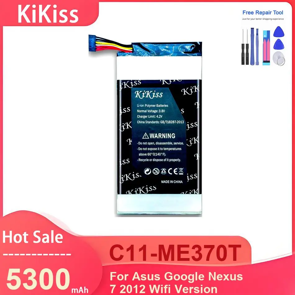 KiKiss Tablet Battery For Asus Google Nexus 7 2012 Wifi Version ,C11-ME370T 5300mAh Batteries ,with Tools
KiKiss Tablet Battery For Asus Google Nexus 7 2012 Wifi Version ,C11-ME370T 5300mAh Batteries ,with Tools