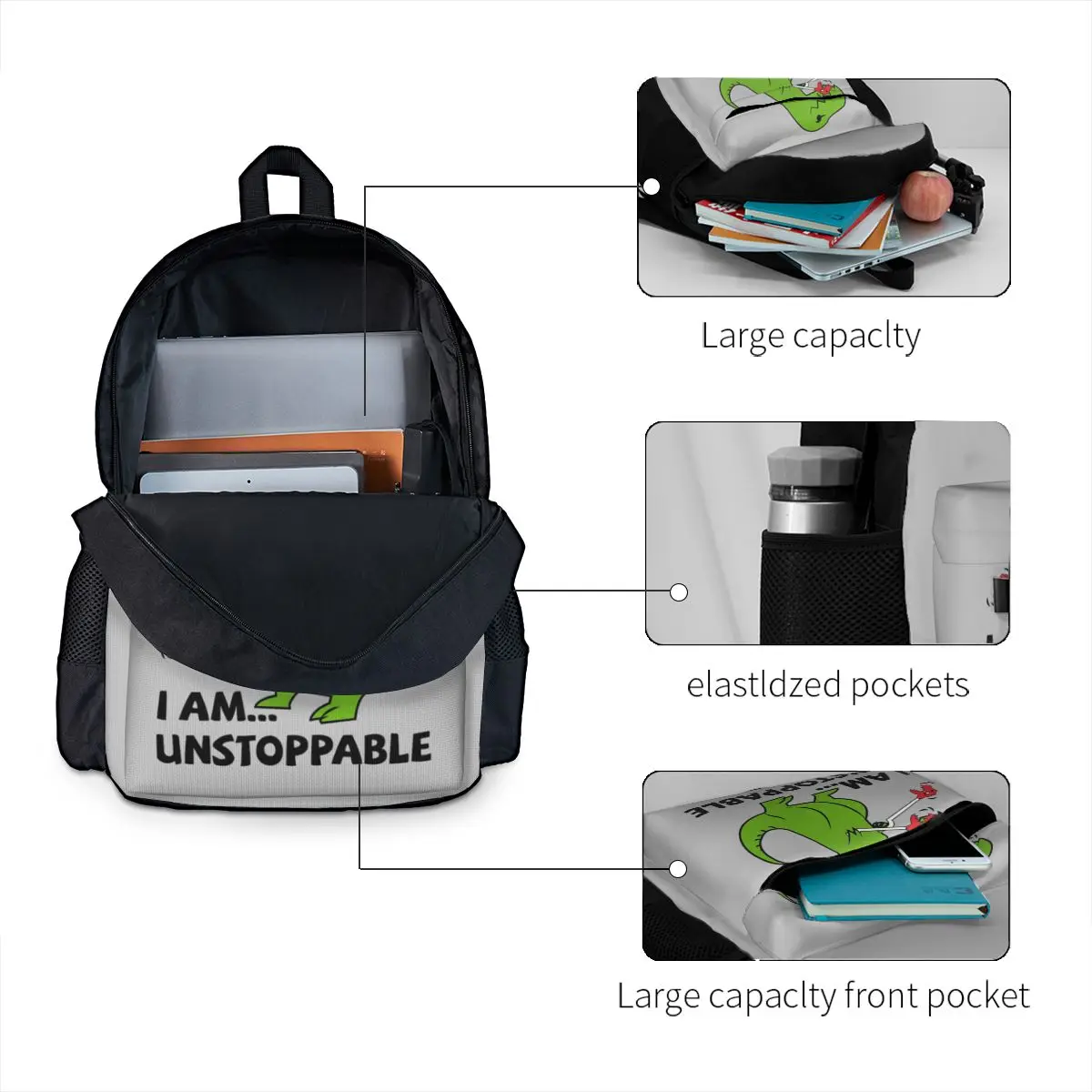 I Am Unstoppable T-rex Backpack Hot Sale Daypack Large Capacity Boys Girls BookBag School Bag Shoulder Bags for Men Women
I Am Unstoppable T-rex Backpack Hot Sale Daypack Large Capacity Boys Girls BookBag School Bag Shoulder Bags for Men Women