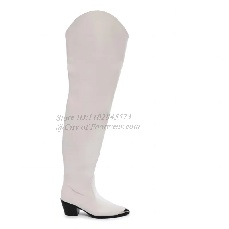 White Leather Chunky Heel Thigh High Boots Women's Winter New in Low Heels Sexy Long Boot Luxury Designer Big Size Shoes
White Leather Chunky Heel Thigh High Boots Women's Winter New in Low Heels Sexy Long Boot Luxury Designer Big Size Shoes
