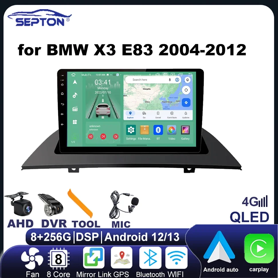 SEPTON 2Din Android Car Radio Car Video Players for BMW X3 E83 2004-2012 4G Carplay Multimedia GPS Wifi Autoradio Head Unit
SEPTON 2Din Android Car Radio Car Video Players for BMW X3 E83 2004-2012 4G Carplay Multimedia GPS Wifi Autoradio Head Unit