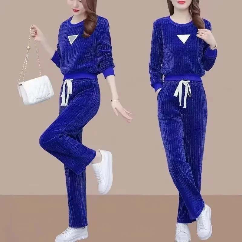 Women's Suit 2025 New Corduroy Long Sleeved Spring and Autumn Sports Casual Top Pants 2 Two Piece Set Versatile Clothing Blouses
Women's Suit 2025 New Corduroy Long Sleeved Spring and Autumn Sports Casual Top Pants 2 Two Piece Set Versatile Clothing Blouses