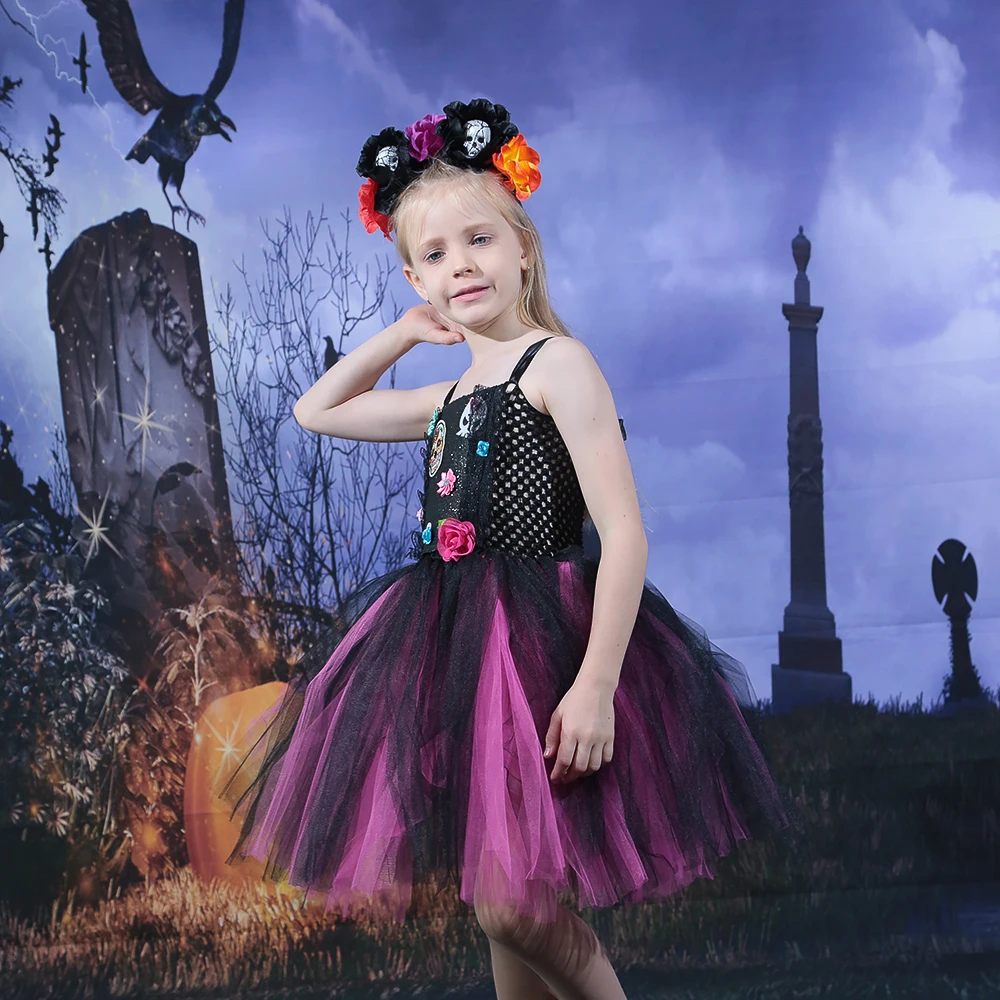 Suger Skull Kids Halloween Costume for Girls Tutu Dress Fancy Dress for Girl Party Dresses Children Ghost Carnival Clothing Set
Suger Skull Kids Halloween Costume for Girls Tutu Dress Fancy Dress for Girl Party Dresses Children Ghost Carnival Clothing Set
