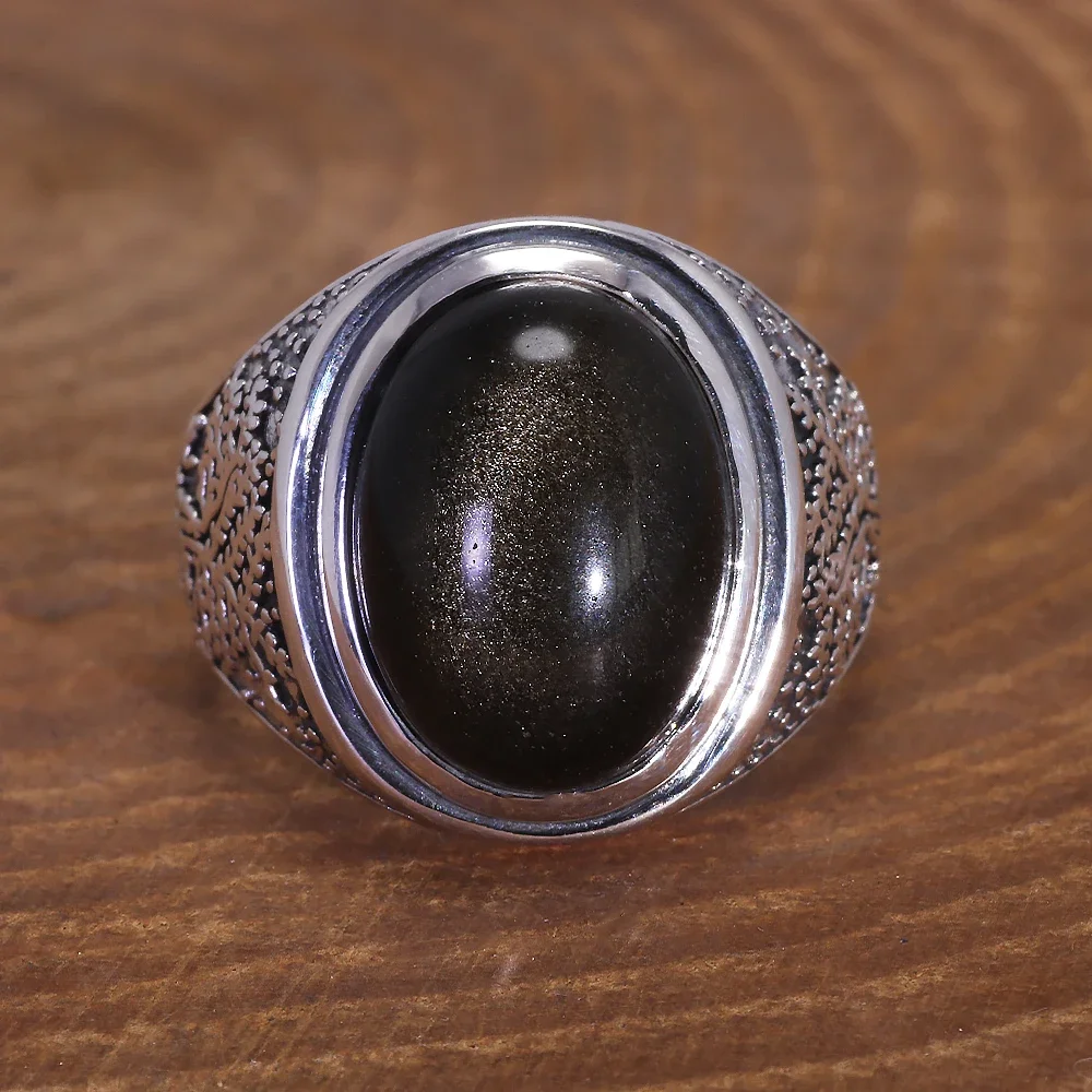Real 925 Sterling Silver Natural Gemstone Turkish Ring with Gold Obsidian for Men Oval Shaped Carved Tree Retro Luxury Jewelry
Real 925 Sterling Silver Natural Gemstone Turkish Ring with Gold Obsidian for Men Oval Shaped Carved Tree Retro Luxury Jewelry