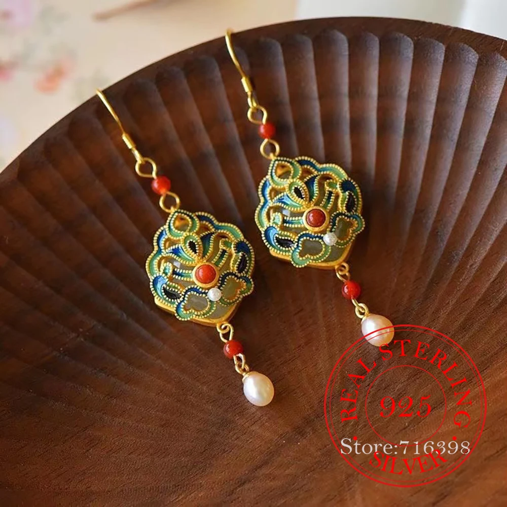 925 Sterling Silver Jewelry 18K Gold Plated Natural Jade Peace Buckle Long Tassel Drop Earrings For Women Wedding Party Gift
925 Sterling Silver Jewelry 18K Gold Plated Natural Jade Peace Buckle Long Tassel Drop Earrings For Women Wedding Party Gift