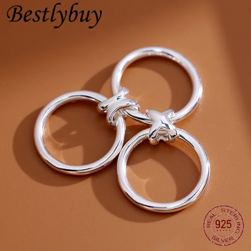 True S925 Silver Korean Edition Simple Personalized Cross Three Rings Stacked Solid Color Ring Women's Style
True S925 Silver Korean Edition Simple Personalized Cross Three Rings Stacked Solid Color Ring Women's Style