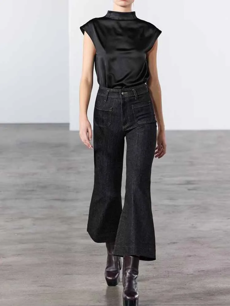 Spring new women's clothing European and American style French fashion versatile pocket decoration high waist jeans
Spring new women's clothing European and American style French fashion versatile pocket decoration high waist jeans
