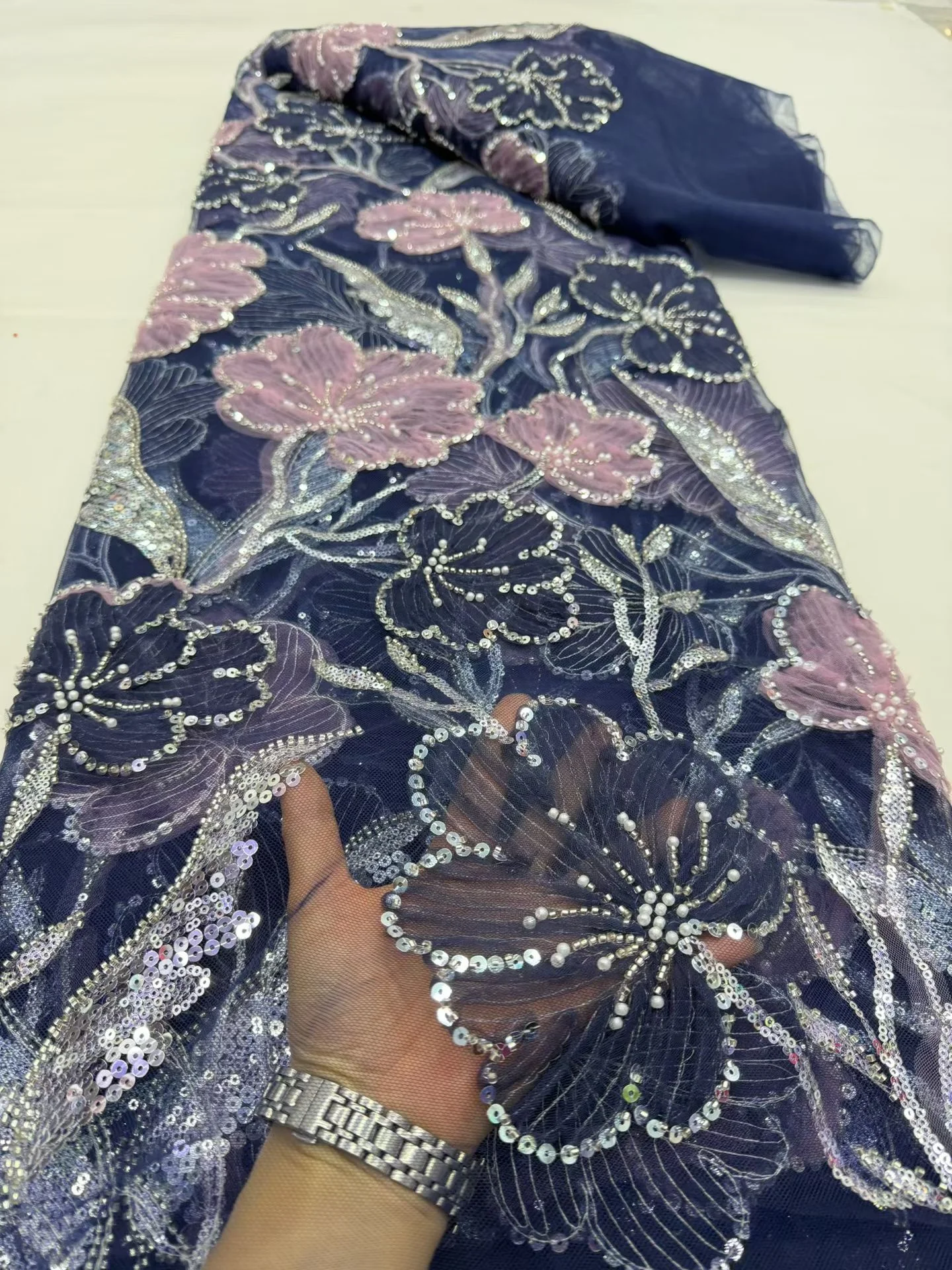 African & French Lace Fabric Per Meter,5Yard Pink Mesh Tulle Fabrics With Sequin & Beaded, Suitable For Wedding Dresses Design
African & French Lace Fabric Per Meter,5Yard Pink Mesh Tulle Fabrics With Sequin & Beaded, Suitable For Wedding Dresses Design