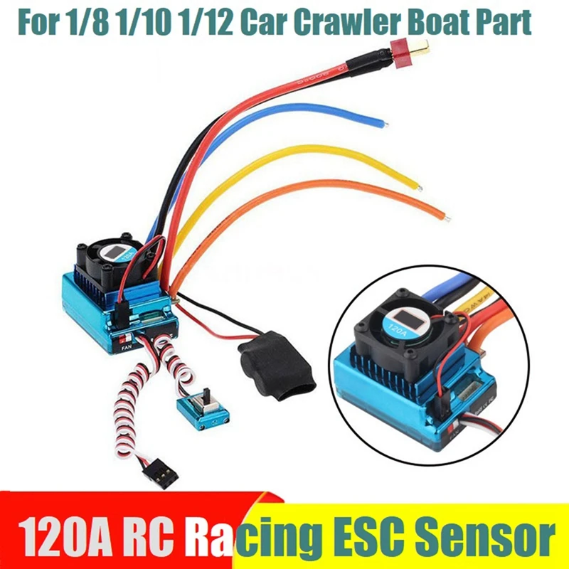 RC Racing ESC 120A Sensor Big Current Speed Controller RC Car Accessories For 1/8 1/10 1/12 Car Crawler Boat Parts
RC Racing ESC 120A Sensor Big Current Speed Controller RC Car Accessories For 1/8 1/10 1/12 Car Crawler Boat Parts