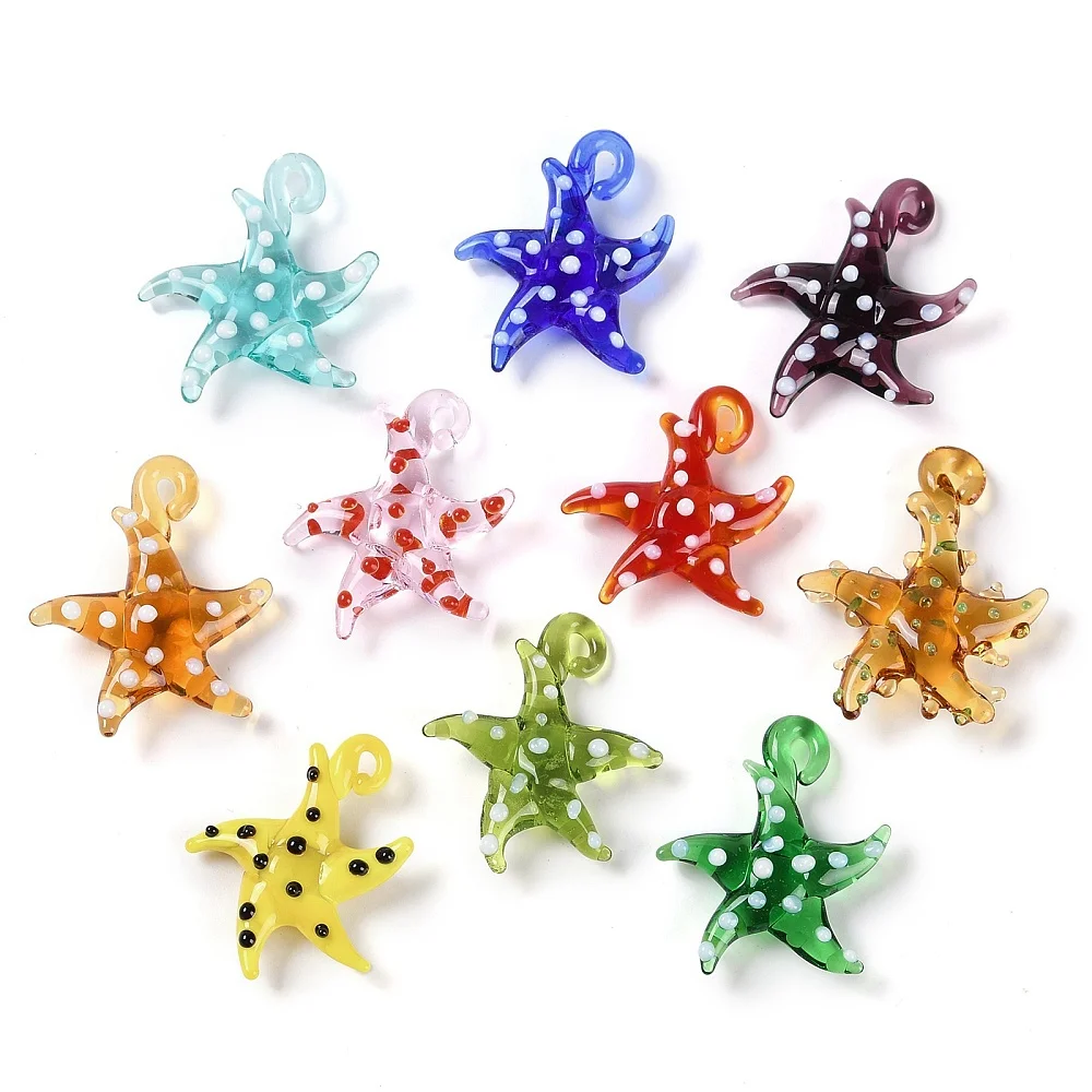 10pcs Colorful Bumpy Starfish Lampwork Glass Pendant For DIY Jewelry Earrings Necklace Charms Decoration
10pcs Colorful Bumpy Starfish Lampwork Glass Pendant For DIY Jewelry Earrings Necklace Charms Decoration