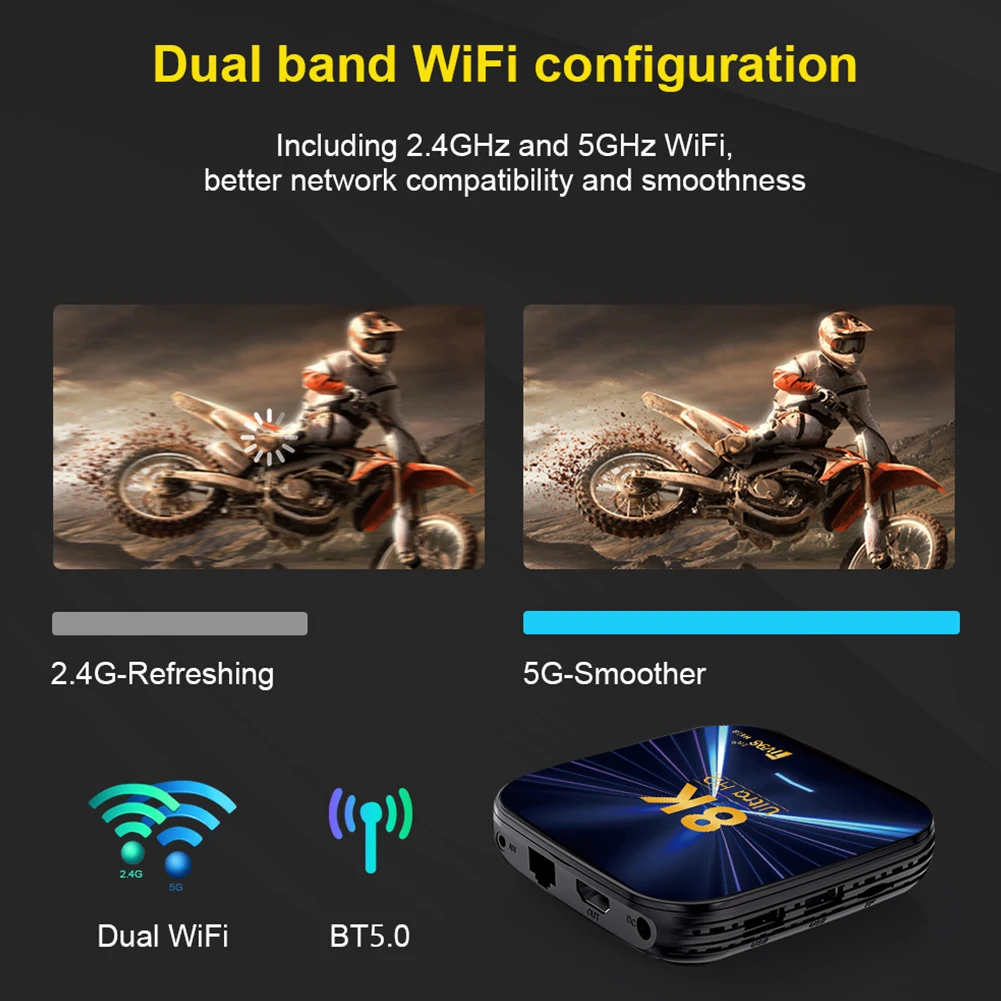 Android 14 Smart TV Box 8K HD Media Player 2.4G/5G Dual WiFi Android Box with Remote
Android 14 Smart TV Box 8K HD Media Player 2.4G/5G Dual WiFi Android Box with Remote