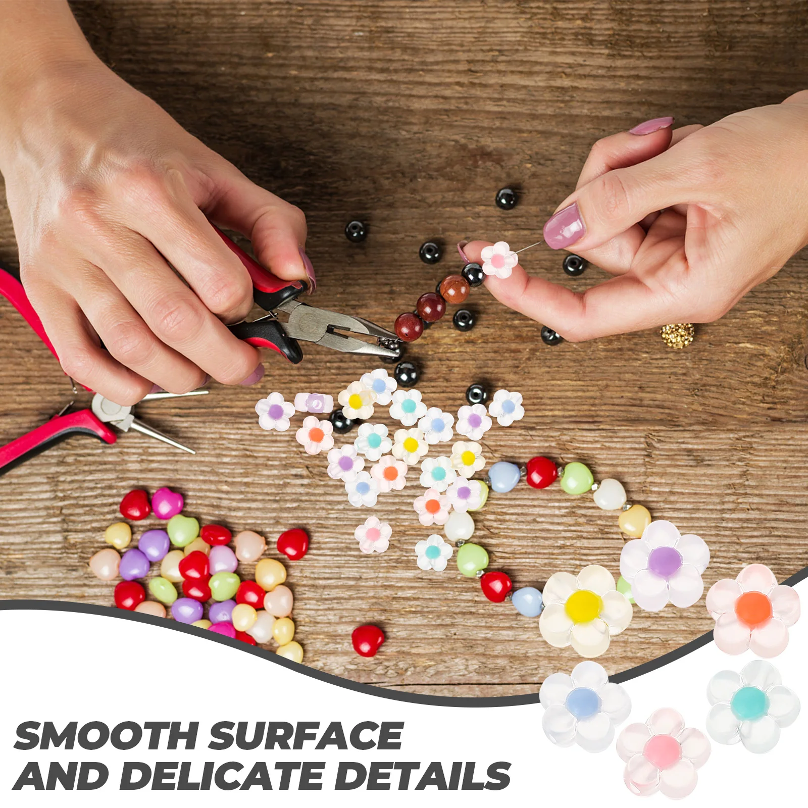 200pcs Acrylic Beads Material Jewelry Making Bracelets Necklace Craft DIY Earring Flower Spacer Beads Holes Loose
200pcs Acrylic Beads Material Jewelry Making Bracelets Necklace Craft DIY Earring Flower Spacer Beads Holes Loose