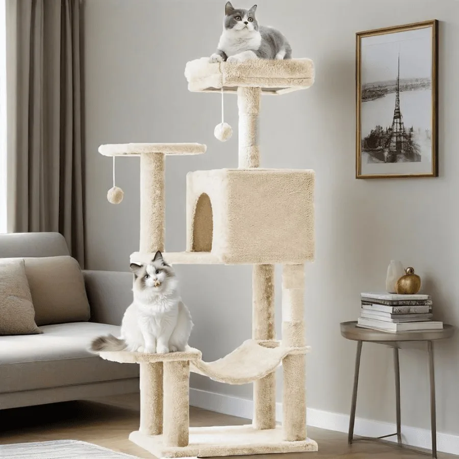 44-Inch Cat Tower with Large Condo Climbing Ladder and More Cat Stuff Beige
44-Inch Cat Tower with Large Condo Climbing Ladder and More Cat Stuff Beige