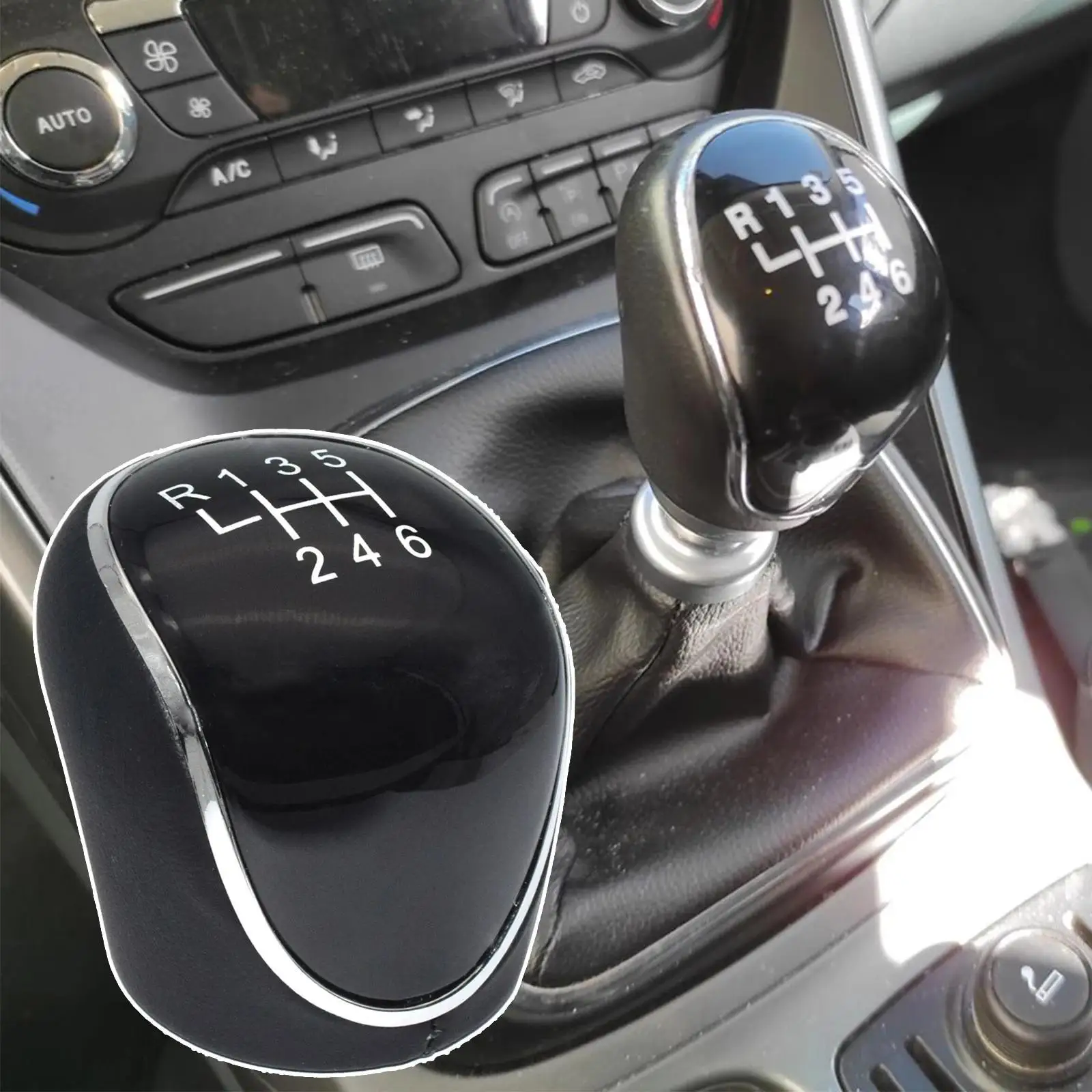 6-Speed Manual Gear Shift Knob for Ford Mondeo Mk4, S-Max, C-Max, Focus Mk2, Kuga - Leather Shifter Lever Arm Headball
6-Speed Manual Gear Shift Knob for Ford Mondeo Mk4, S-Max, C-Max, Focus Mk2, Kuga - Leather Shifter Lever Arm Headball