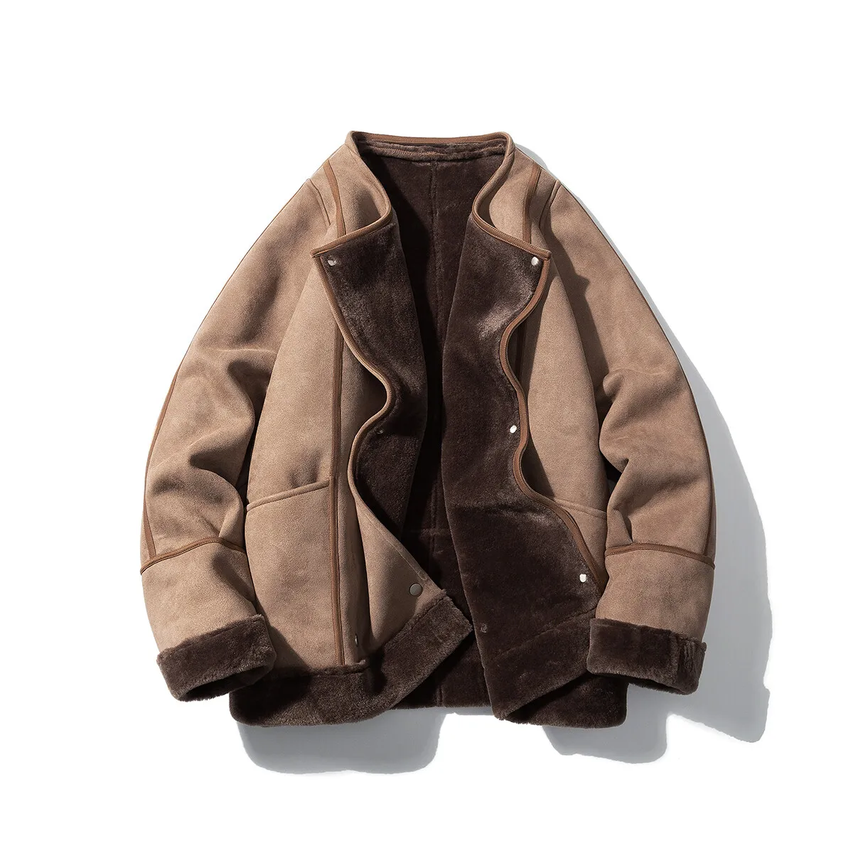 GIOIO men's leather jacket, fur and velvet thickened, autumn and winter casual warm tops and coats,
GIOIO men's leather jacket, fur and velvet thickened, autumn and winter casual warm tops and coats,