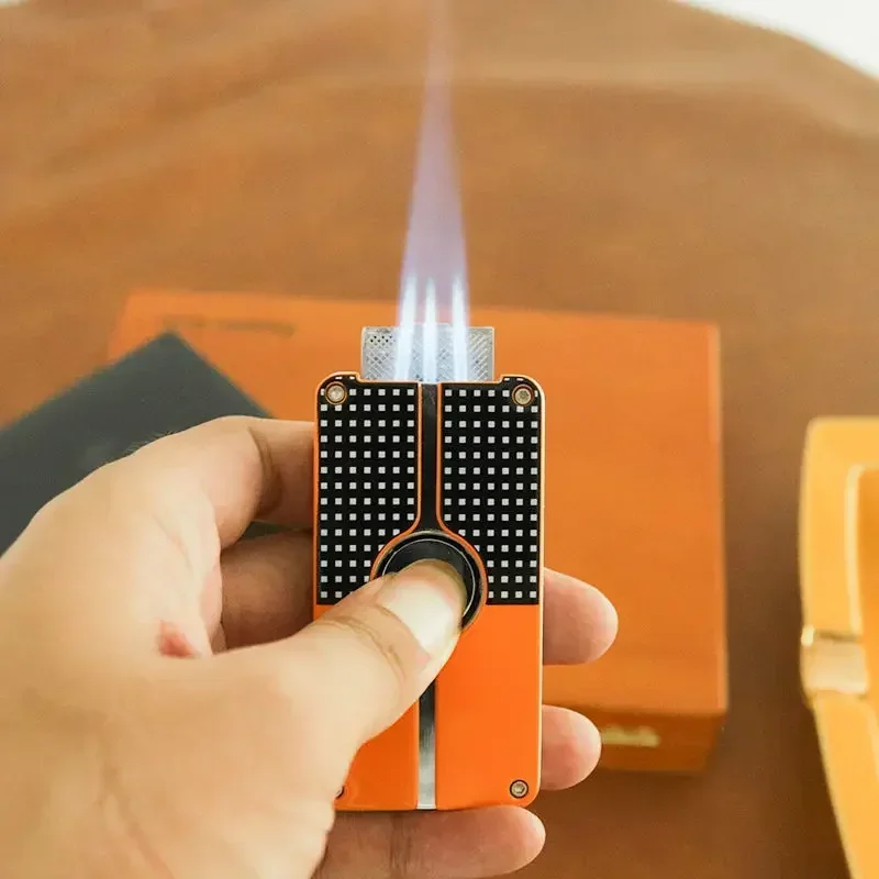 COB Drand Cigar Lighter Metal Windproof 3 Jet Blue Flame Butane Gas Torch Lighter with Cigar cutter Cigar Accessories Men's Gift
COB Drand Cigar Lighter Metal Windproof 3 Jet Blue Flame Butane Gas Torch Lighter with Cigar cutter Cigar Accessories Men's Gift