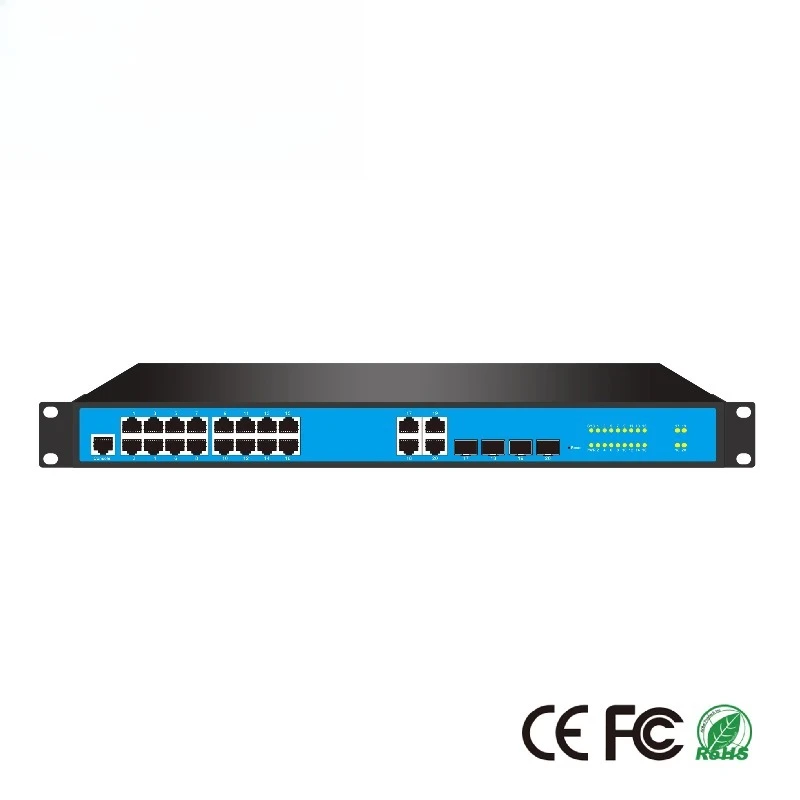 20-Port Managed Ethernet Switch with 4 SFP Enterprise L3 VLAN QoS SNMP LACP Management Network Switches
20-Port Managed Ethernet Switch with 4 SFP Enterprise L3 VLAN QoS SNMP LACP Management Network Switches