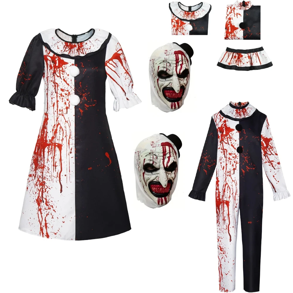 Bloody Ghost Clown Cosplay Costumes with Blood Mask Men Women Halloween Cosplay Christmas Stage Performance Outfits
Bloody Ghost Clown Cosplay Costumes with Blood Mask Men Women Halloween Cosplay Christmas Stage Performance Outfits