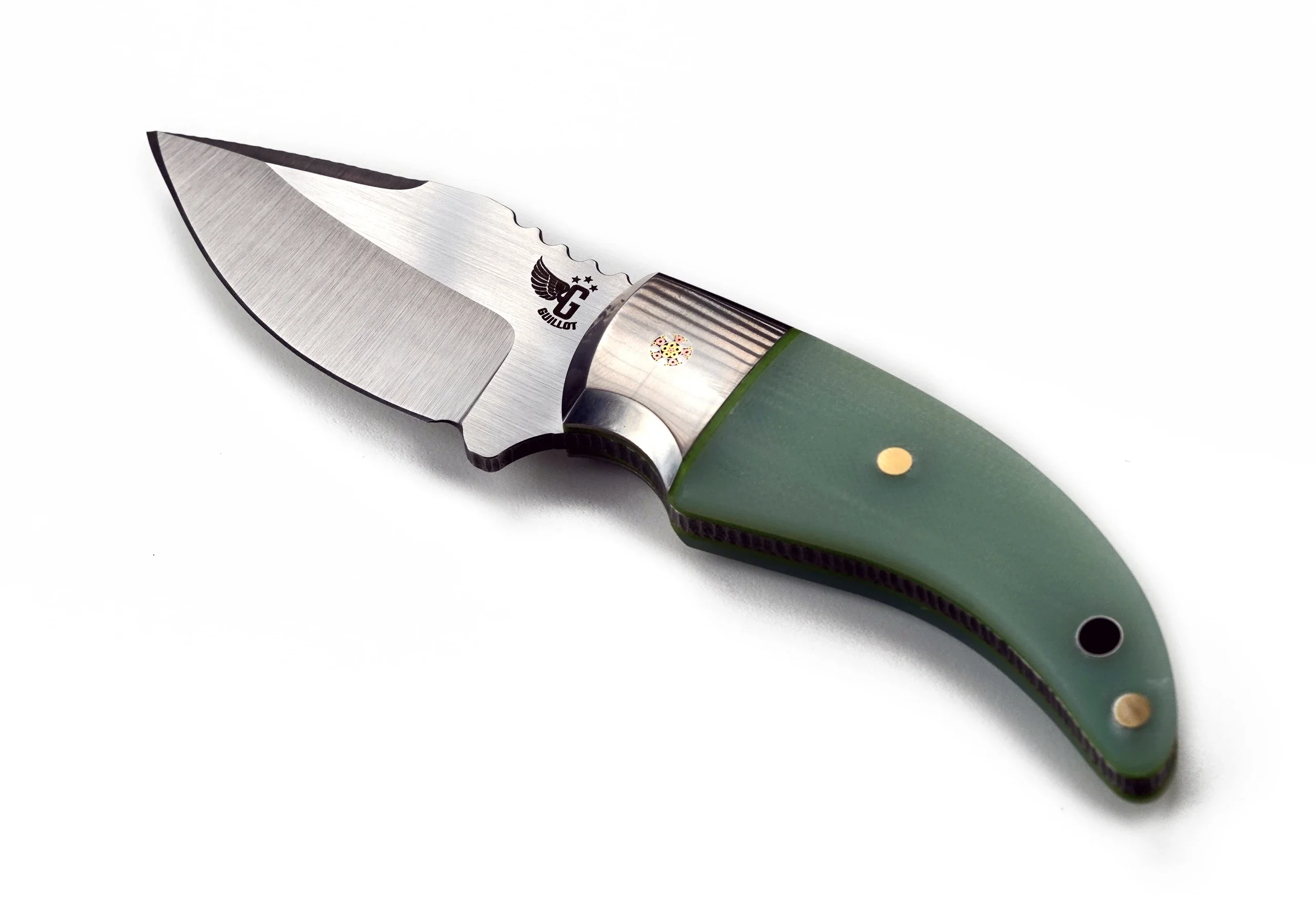 Guillot Collab Kestrel Fixed Blade, M390, Green
Guillot Collab Kestrel Fixed Blade, M390, Green