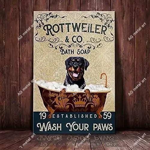 Rottweiler Dog Retro Metal Tin Signs Rottweiler Co.Bath Soap Wash Your Paws Restaurant Cafe Living Room Kitchen Home Bar posters
Rottweiler Dog Retro Metal Tin Signs Rottweiler Co.Bath Soap Wash Your Paws Restaurant Cafe Living Room Kitchen Home Bar posters