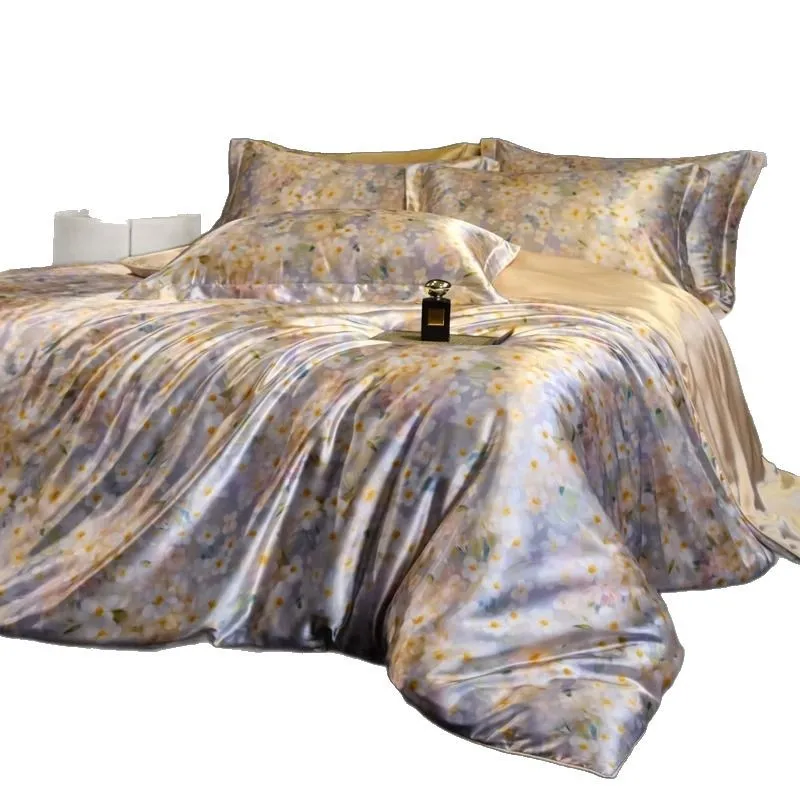 Double-sided silk mulberry silk printed sleep naked-feel luxury ice silk bed sheet duvet cover bedding four-piece set
Double-sided silk mulberry silk printed sleep naked-feel luxury ice silk bed sheet duvet cover bedding four-piece set
