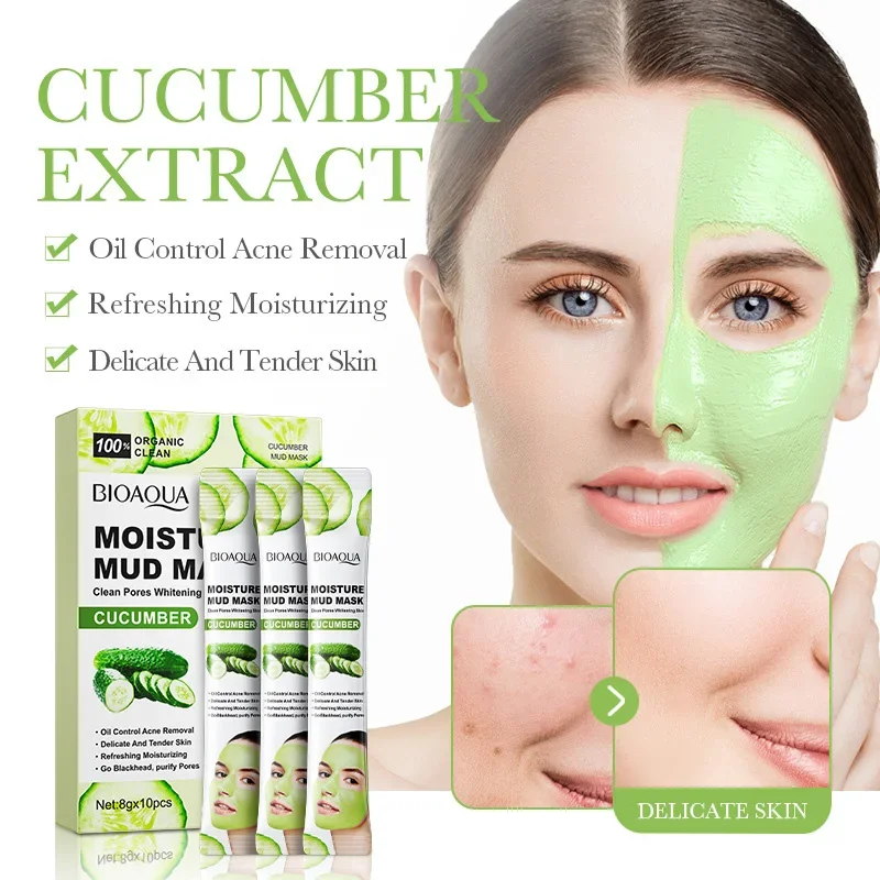 BIOAOUA Cucumber Oil Control Mud Mask Moisturizing Cleaning Pore Improve Skin Dryness Hydrating Facial Mask Face Skin Care
BIOAOUA Cucumber Oil Control Mud Mask Moisturizing Cleaning Pore Improve Skin Dryness Hydrating Facial Mask Face Skin Care
