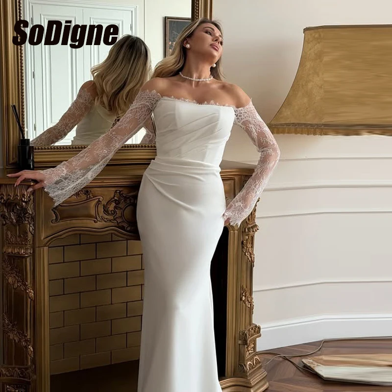 SoDigne Mermaid Satin Wedding Dresses 2026 Off Shoulder Long Sleeves Bridal Dress Beach Wedding Gown Robe De Mairee Customized
SoDigne Mermaid Satin Wedding Dresses 2026 Off Shoulder Long Sleeves Bridal Dress Beach Wedding Gown Robe De Mairee Customized