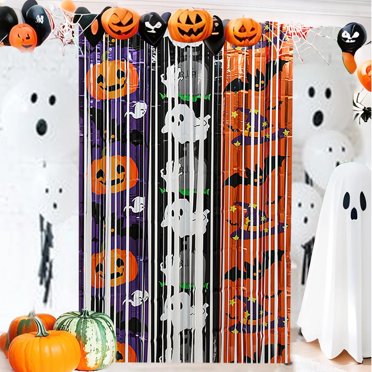 2M Halloween Party Backdrop Ghost Bat Pattern Foil Curtains for Halloween Party Decoration 2025 Halloween Photo Booth Props
2M Halloween Party Backdrop Ghost Bat Pattern Foil Curtains for Halloween Party Decoration 2025 Halloween Photo Booth Props
