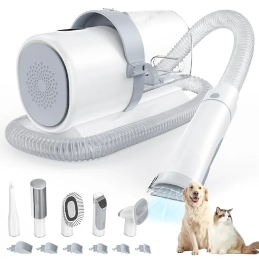 2.5L Pet Grooming Vacuum Kit with 3 Adjustable Suction Modes 5 Professional Grooming Tools Cordless Low Noise Dog Cat Hair Clip
2.5L Pet Grooming Vacuum Kit with 3 Adjustable Suction Modes 5 Professional Grooming Tools Cordless Low Noise Dog Cat Hair Clip