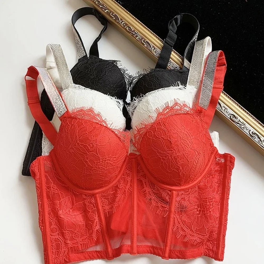 Letter Brand Design Lace Sexy Bra Women Bralette Rhinestone Girls Bras Underwear Push up Brassiere Transparent Gather Lingerie
Letter Brand Design Lace Sexy Bra Women Bralette Rhinestone Girls Bras Underwear Push up Brassiere Transparent Gather Lingerie