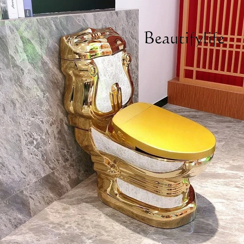 European new golden smart toilet has no water pressure limit, flushing and drying toilets, sanitary ware
European new golden smart toilet has no water pressure limit, flushing and drying toilets, sanitary ware