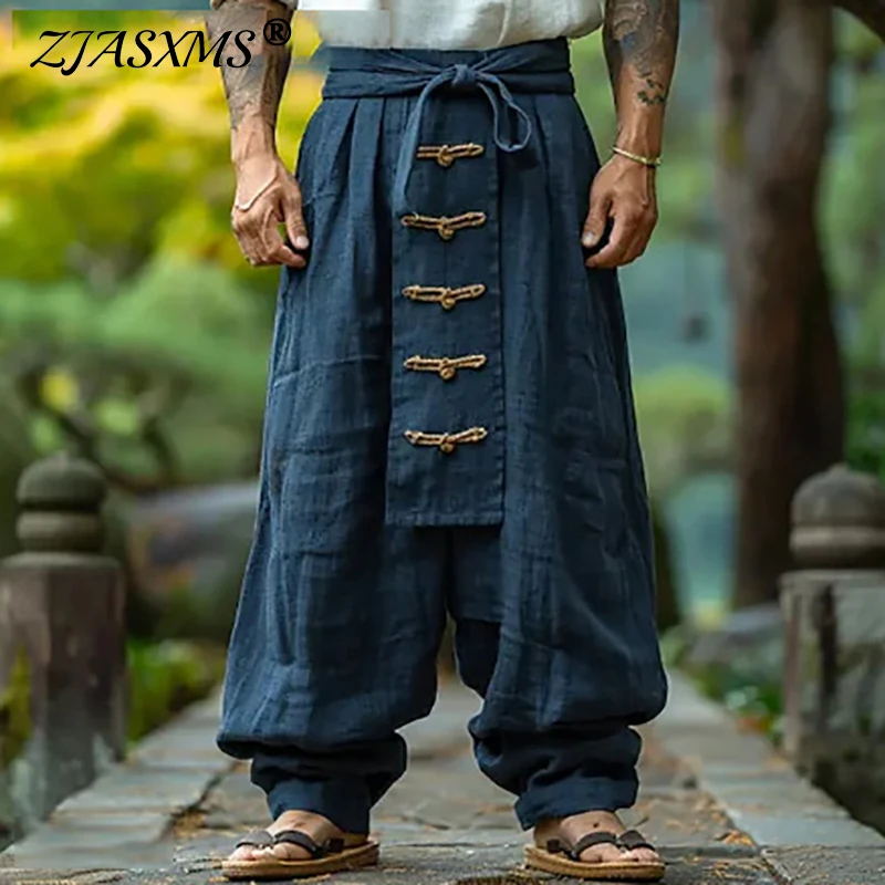 Harajuku Vintage Solid Cotton Linen Man Pants Spring Casual Lace-up Pocket Men Trousers Baggy Wide Leg Sweatpants Men's Clothing
Harajuku Vintage Solid Cotton Linen Man Pants Spring Casual Lace-up Pocket Men Trousers Baggy Wide Leg Sweatpants Men's Clothing
