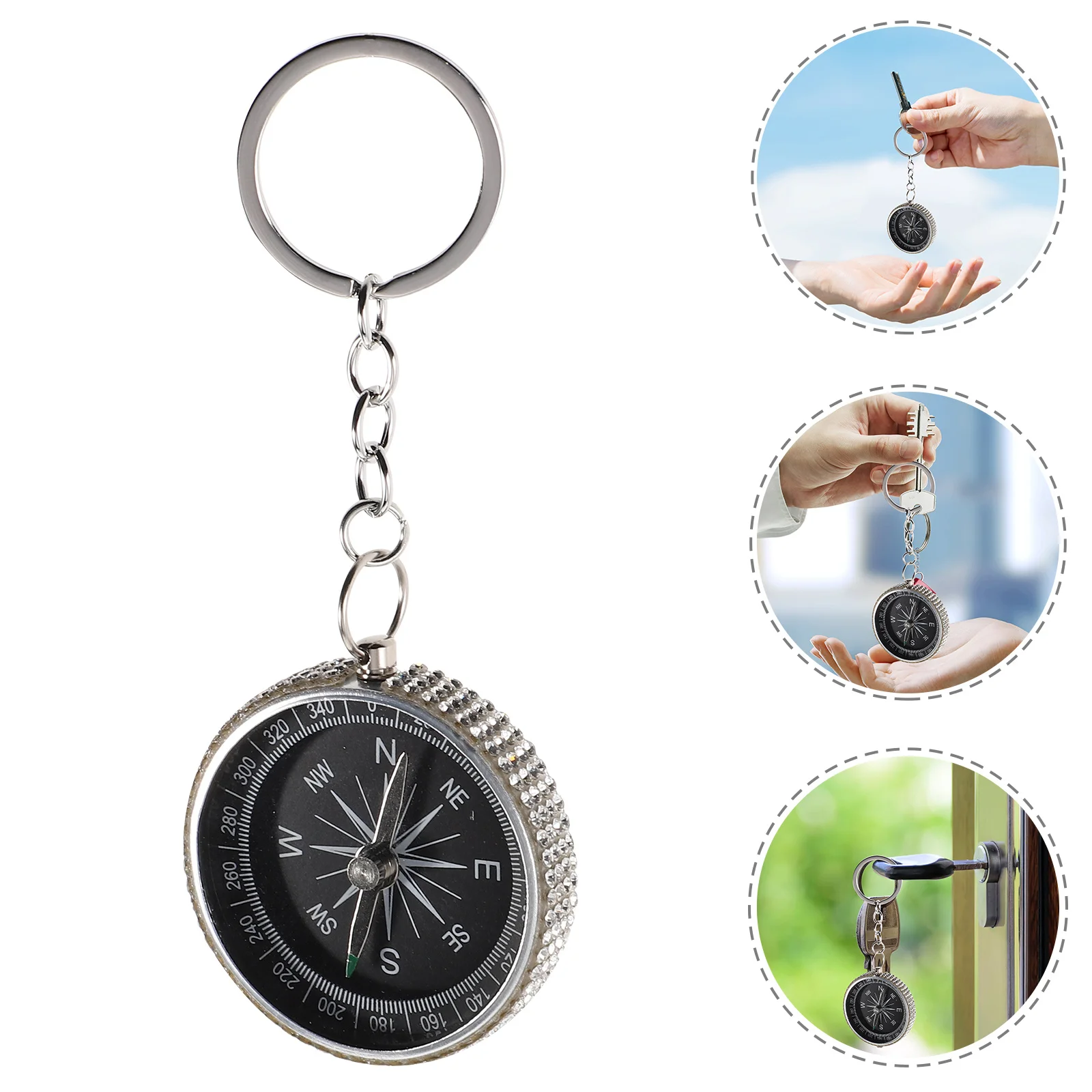 Stylish Mini Compass Keychain Exquisite Rhinestone Design Durable Waterproof Aluminum Alloy Suitable for Various Outdoor
Stylish Mini Compass Keychain Exquisite Rhinestone Design Durable Waterproof Aluminum Alloy Suitable for Various Outdoor