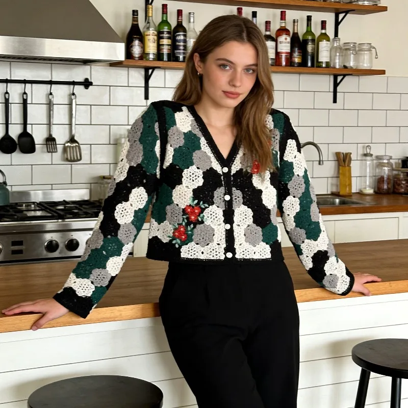 E-BAIHUI Women's Hollow Out Cardigan Single Breasted Floral Pattern Loose V-neck Sweater Spring Casual Comfortable Ladies Top
E-BAIHUI Women's Hollow Out Cardigan Single Breasted Floral Pattern Loose V-neck Sweater Spring Casual Comfortable Ladies Top
