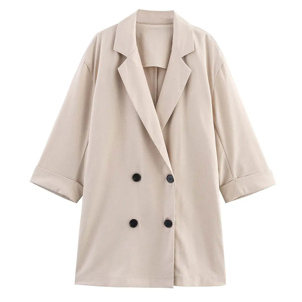 Европейский и американский модный льняной двубортный пиджак и широкие брюки для женщин, популярный стиль от
Европейский и американский модный льняной двубортный пиджак и широкие брюки для женщин, популярный стиль от