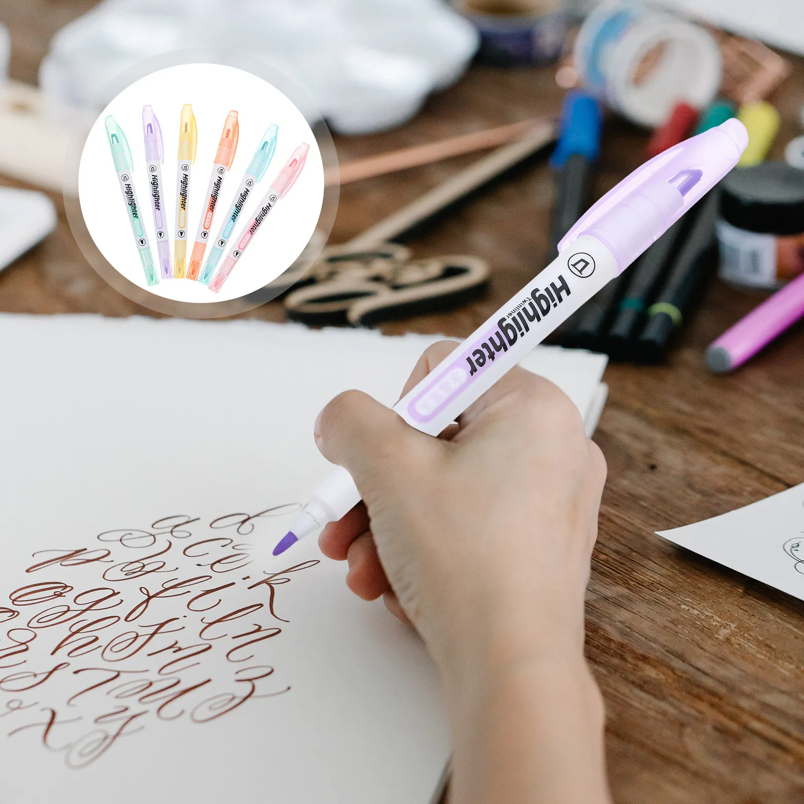 6Pcs Clear View Fluorescent Marker Pens Double Ended Chisel Tip Fine Tip Highlighters Multi Colored Writing Stationery
6Pcs Clear View Fluorescent Marker Pens Double Ended Chisel Tip Fine Tip Highlighters Multi Colored Writing Stationery