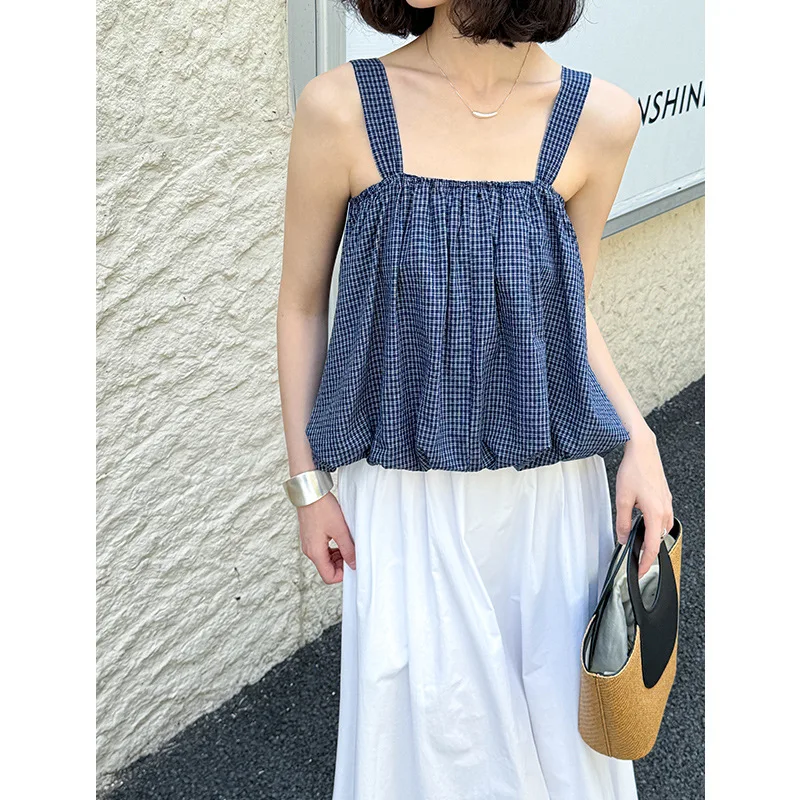 Summer New Korean Fashion Versatile Small Design Checkered Flower Bud Shirt for Women
Summer New Korean Fashion Versatile Small Design Checkered Flower Bud Shirt for Women