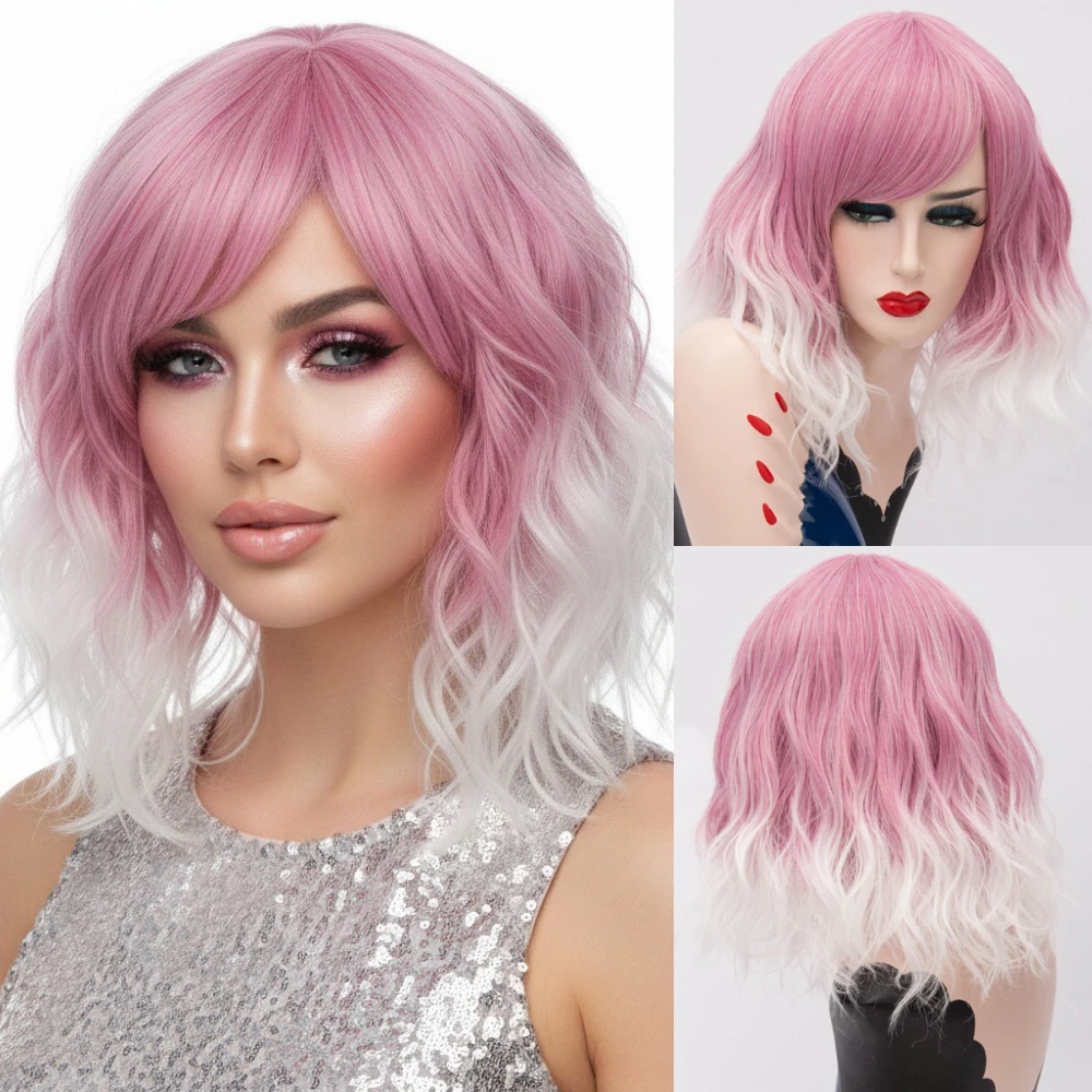 Playful Pop of Pink White Ombre Short Wavy Side Bang Wig (Heat Resistant) for Women’s Cosplay, Daily Wear & Festive Parties
Playful Pop of Pink White Ombre Short Wavy Side Bang Wig (Heat Resistant) for Women’s Cosplay, Daily Wear & Festive Parties