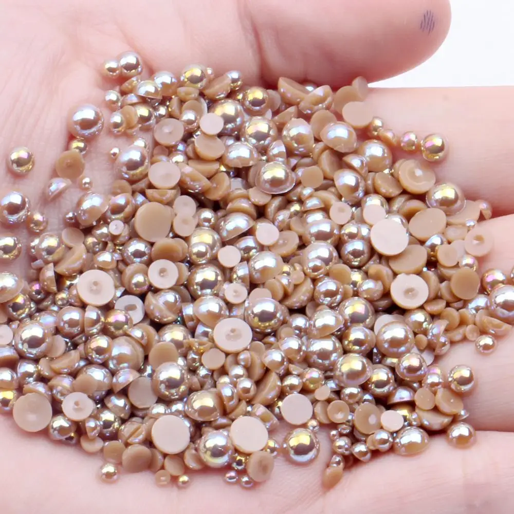 1.5-12mm Light Coffee AB Colors Half Round Craft ABS Pearls Imitation Scrapbook Beads For Nail Art Backpack Decoration Design
1.5-12mm Light Coffee AB Colors Half Round Craft ABS Pearls Imitation Scrapbook Beads For Nail Art Backpack Decoration Design