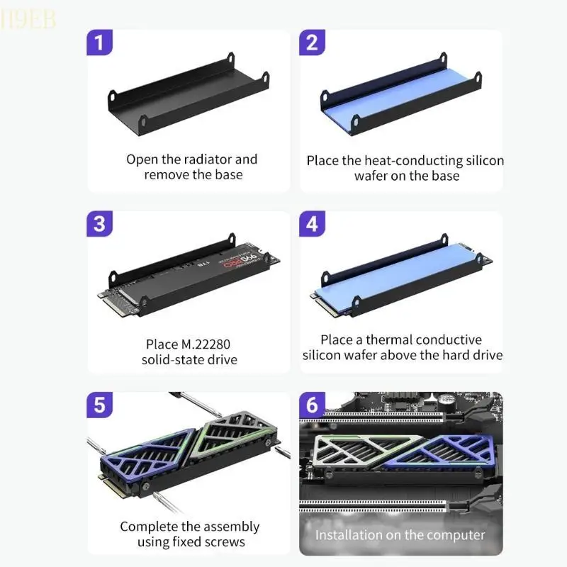 H9EB M.2 2280 SSD Охлаждающий радиатор с двойными термическими прокладками и алюминием
H9EB M.2 2280 SSD Охлаждающий радиатор с двойными термическими прокладками и алюминием