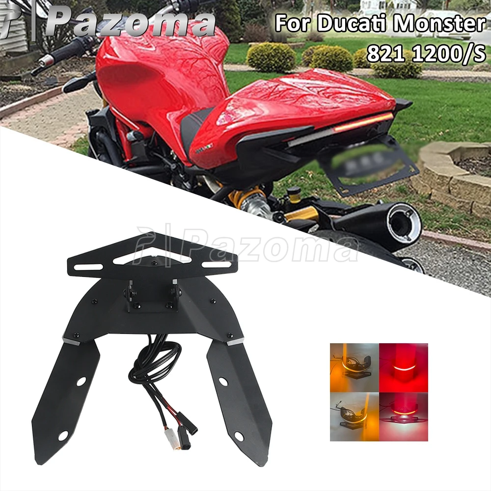 Tail Tidy Fender Eliminator Bracket Motorcycle LED License Plate Holder Turn Signal Light Taillight For Ducati Monster 831 1200S
Tail Tidy Fender Eliminator Bracket Motorcycle LED License Plate Holder Turn Signal Light Taillight For Ducati Monster 831 1200S
