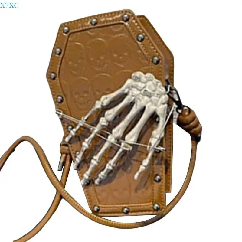 X7XC Skull Hand Rivet Bag for Women Small Shoulder Bag PU Leather Crossbody Bag Halloween Bag Phone Bag
X7XC Skull Hand Rivet Bag for Women Small Shoulder Bag PU Leather Crossbody Bag Halloween Bag Phone Bag