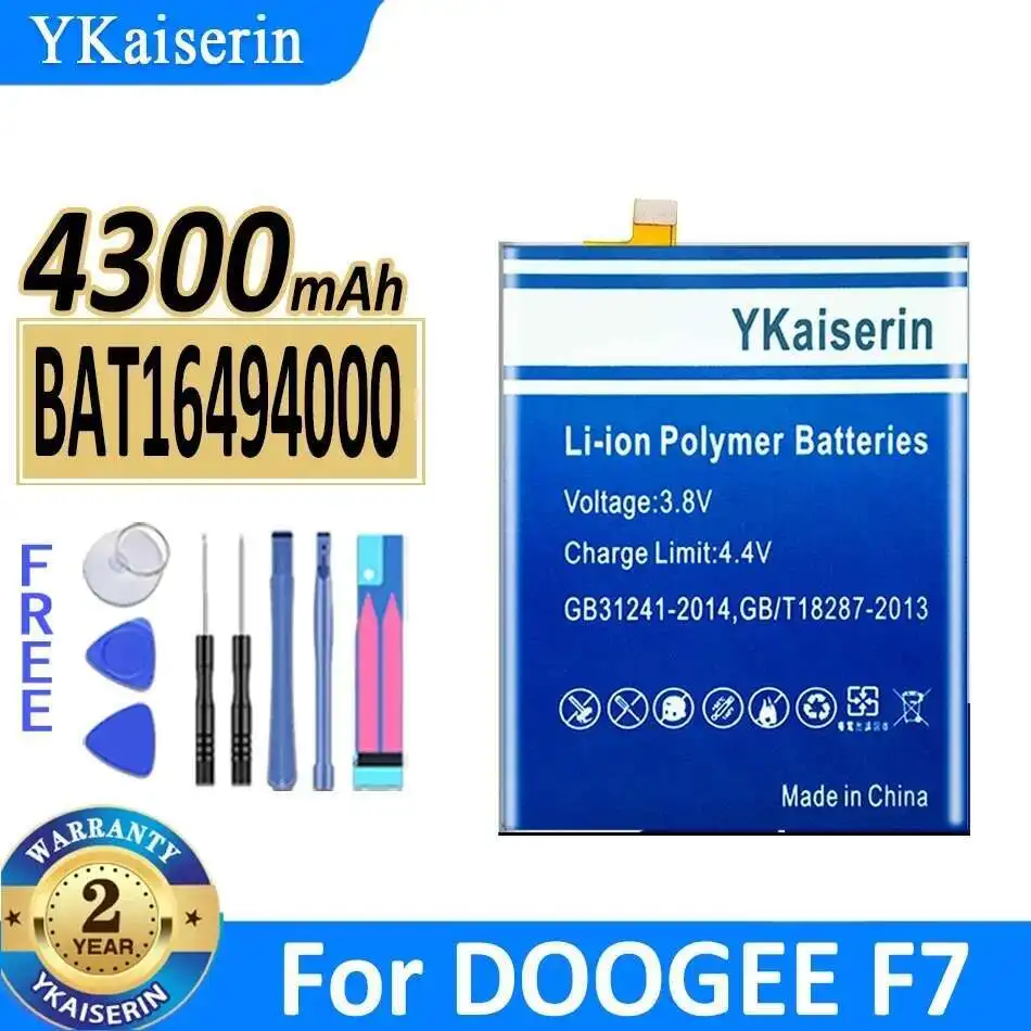 4300 мАч для аккумулятора мобильного телефона Doogee F7 высокой производительности BAT16494000
4300 мАч для аккумулятора мобильного телефона Doogee F7 высокой производительности BAT16494000